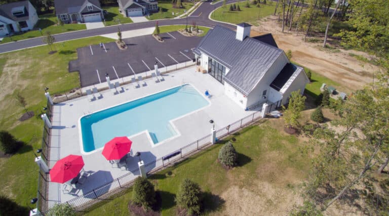 aerial view of pool